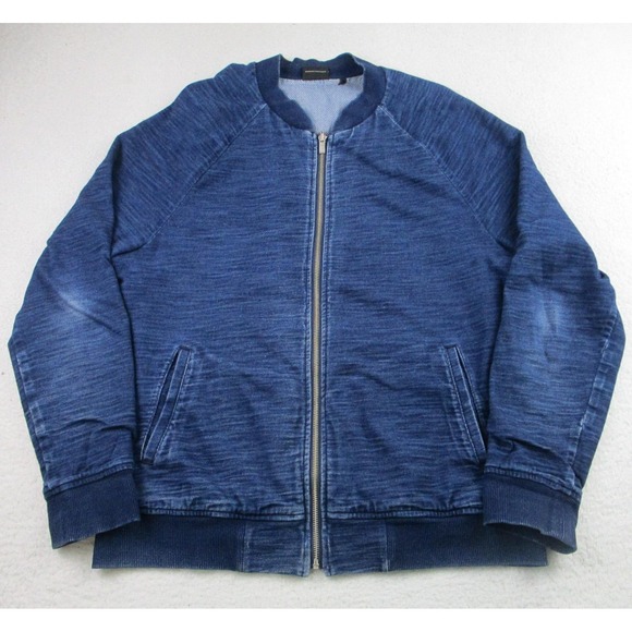 AG Adriano Goldschmied Jacket Mens XL Blue Denim Bomber Full Zip Casual Cotton - Picture 1 of 9